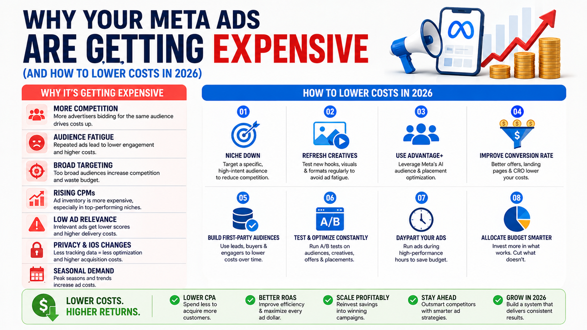Why Your Meta Ads Are Getting Expensive (And How to Lower Costs in 2026) Post feature image