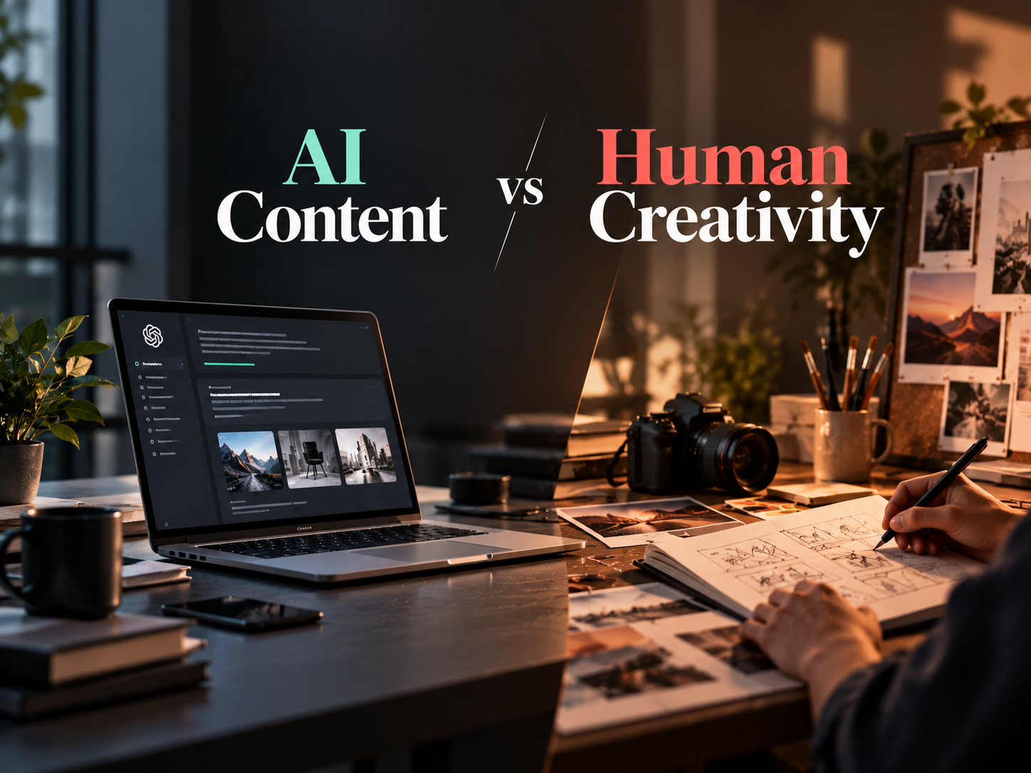 AI Content vs Human Creativity: Where to Use Each Post feature image